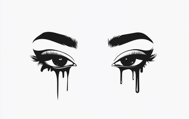 Crying Woman Eyes Logo