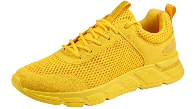 Unbranded Vibrant Yellow Athletic Shoe with Rubber Sole