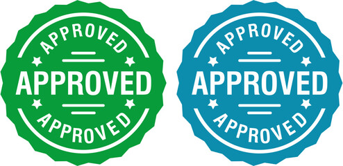 Approved stamp icon vector. Flat design approved badge, sticker, label, seal or tag. Certified rubber mark for documents, accepted sign or verification concept illustration.