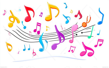 Black Music Staff with Notes Vector