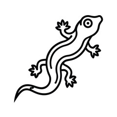 Black lizard outline reptile animal