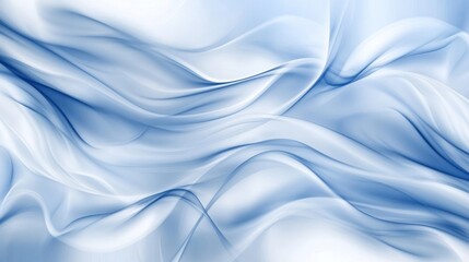Obraz premium Fluid, flowing lines of light blue and white.