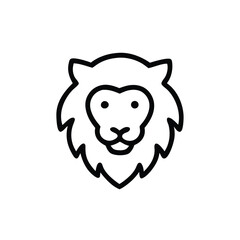 Lion face outline animal head