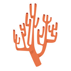 Illustration of red coral. Undersea.