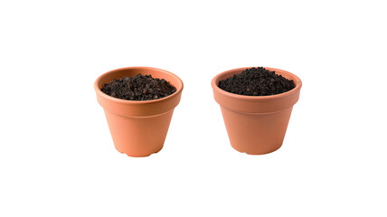 Fototapeta premium Pot with soil on transparent background png