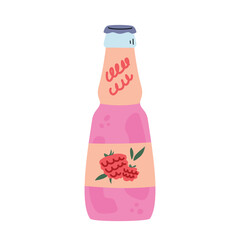 A bottle of raspberry soda. isolated drink on a white background.