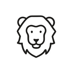 Majestic lion head outline animal face