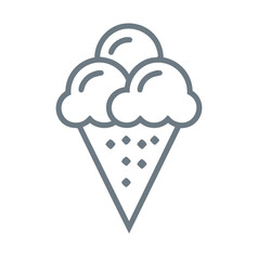 Three scoops ice cream cone with dots dessert sweet