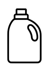 Isolated black outline icon of a laundry detergent bottle