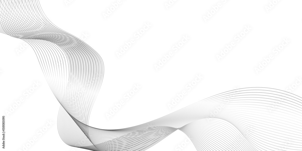 Fototapete abstract black wave line intersecting curved lines forming an abstract wave pattern, abstract vector