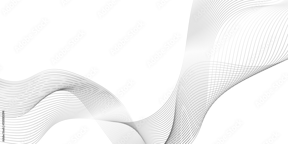 Fototapete abstract black wave line intersecting curved lines forming an abstract wave pattern, abstract vector