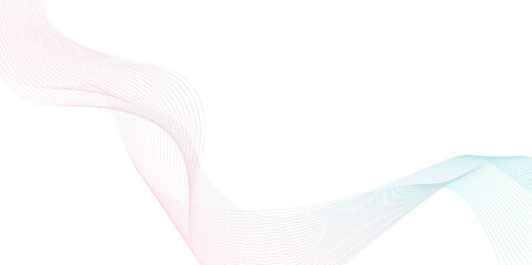 Fototapeta premium Abstract blue wave line white Background, blue red white ribbon abstract, colorful blend wave lines on transparent background, modern abstract glowing wave background.