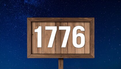 Wooden sign with year
