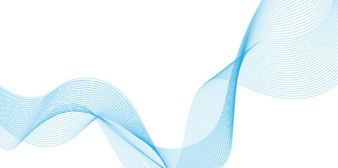 abstract blue background with waves smooth flowing lines and halftone pattern on white background, Serene ocean waves gently  thin parallel lines in gradient blue tones, intersecting and overlapping.