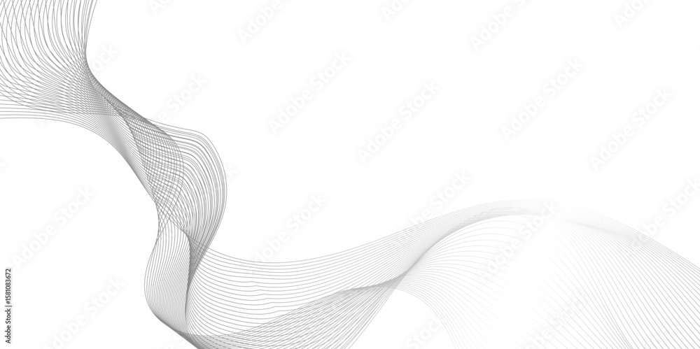 Fototapete abstract black wave line intersecting curved lines forming an abstract wave pattern, abstract vector