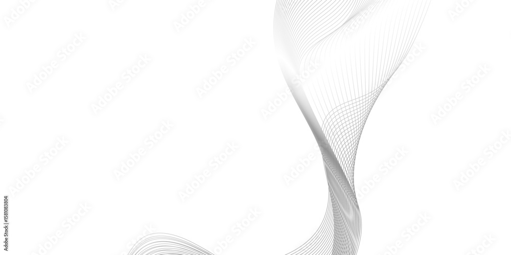 Fototapete abstract technology wave line background, modern background with grey wavy lines and particles, illu