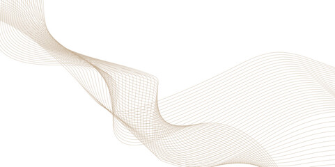 Fototapeta premium Beautiful wave ribbon line on white background, Illuminated paper waves in a warm minimalist composition, modern abstract white wave line digital geometric technology, 