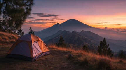 camping in the mountains