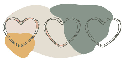 Two shiny cartoon hearts lovingly frame a white tooth and dental tools, symbolizing dental care with a touch of romance