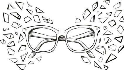 broken pieces of shattered glasses fragments, cutout png.three-dimensional, transparent, cut-out, glasses, ice, piece, sharp, shattered, broken, fragment, blast, burst, diamond, explode, explosion, 