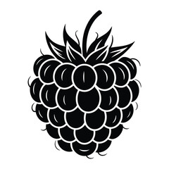 Obraz premium Black and White Raspberry Illustration Simple Graphic Design Element monochrome