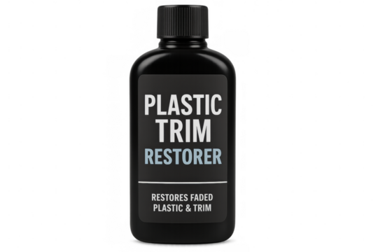 Restorer product restoring faded plastic and trim, on transparent background