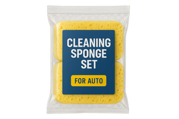 Cleaning sponges for auto detailing in transparent plastic bag