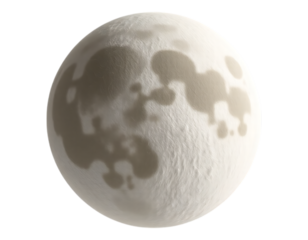 Moon sphere with craters, illuminated, rendered