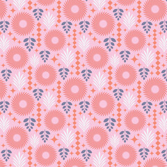 Boho geometric seamless vector pattern