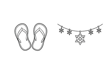 Flip flops and snowflake garland sandals footwear