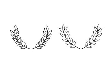 Obraz premium Laurel branches symmetrical design leaves