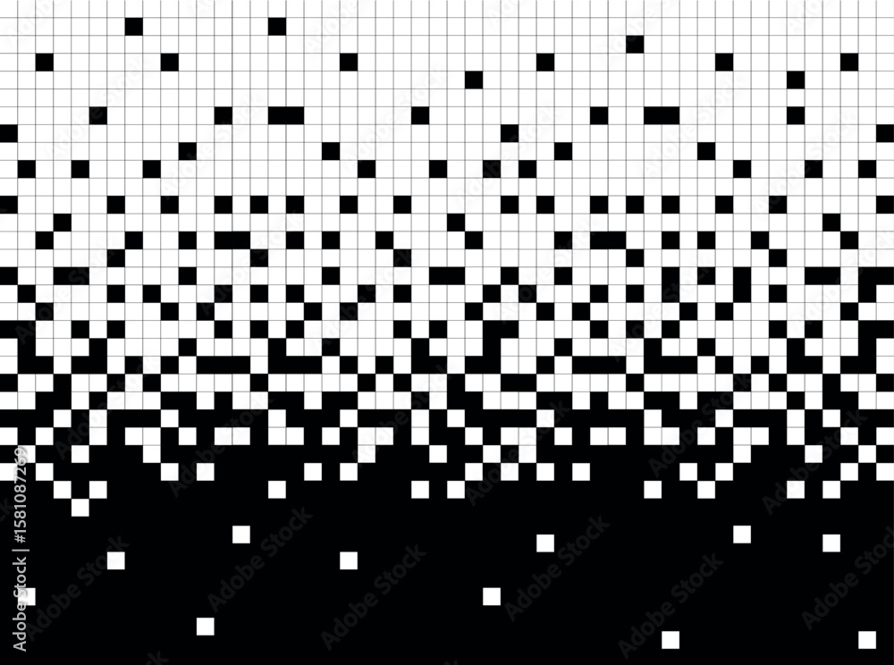 Aufkleber pixel disintegration background. decay effect. dispersed dotted pattern. concept of disintegration.