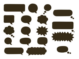 Brown speech bubble collection. Set of speech bubble. Speech bubble comic