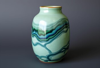 White coffee mug on wooden table amidst lush green ferns.