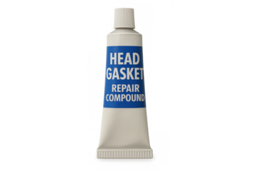 Head gasket repair compound tube on transparent background