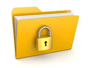 Yellow folder with lock