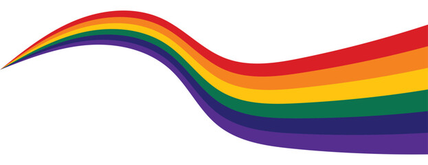 Obraz premium Abstract background of rainbow groovy Wavy Line design in retro 1970s hippie style. Abstract rainbow wave line background design in retro style.