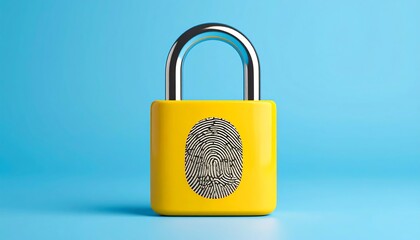 Yellow padlock with fingerprint (1)