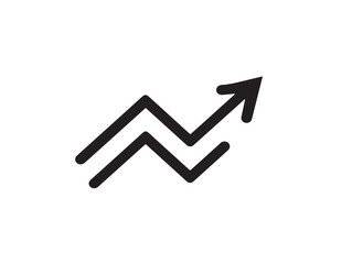 Financial growth line symbol with minimal details
