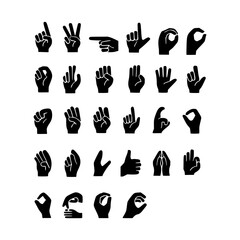 Collection of Hand Gestures Illustrated Guide to Sign Language and Hand Symbols