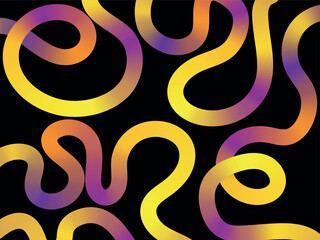 Color wavy shapes. Abstract dynamic line organic figures with gradient color, trendy wave fluid ribbon and curve waving elements for poster design
