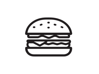 Minimal hamburger menu icon in vector line style