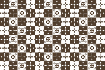 Abstract Geometric Pattern Artwork. Retro colors. Vintage retro ceramic ornamental tile pattern
