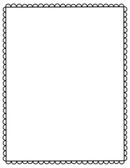 Simple Doodle Border Frame. Hand-Drawn Black Line Borders. Modern Minimalist Border Frame. Perfect for invitations, worksheets, weddings, and printable projects.