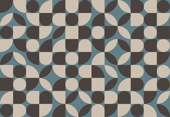 Abstract Geometric Pattern Artwork. Retro colors. Vintage retro ceramic ornamental tile pattern