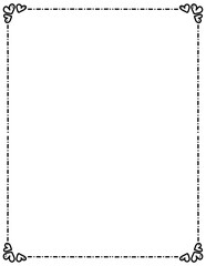 Simple Doodle Border Frame. Hand-Drawn Black Line Borders. Modern Minimalist Border Frame. Perfect for invitations, worksheets, weddings, and printable projects.