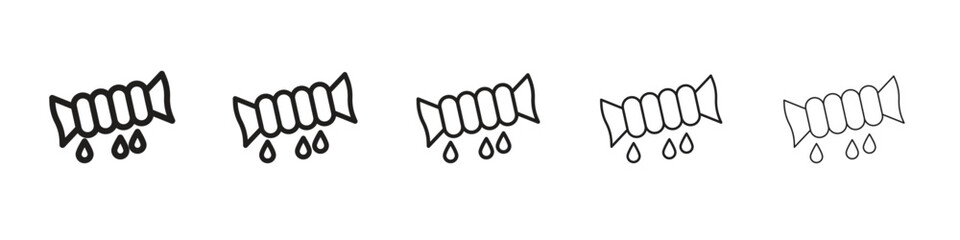 Squeeze icon in thin to bold stroke versions on white background