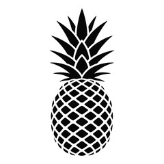 Obraz premium Black and White Stylized Pineapple Illustration Tropical Fruit Graphic Design Element