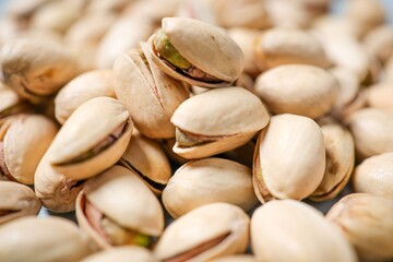 Pile of Dry Roasted and Salted Pistachios 