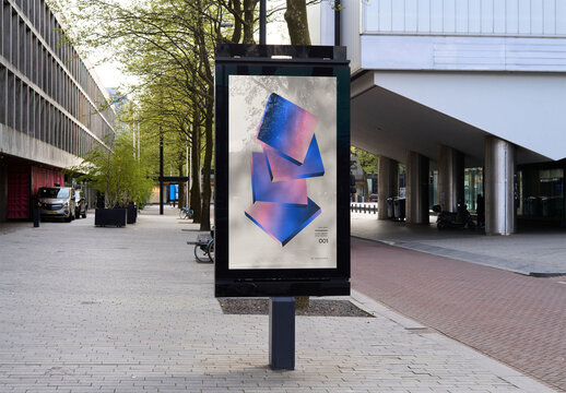 Mockup Of Vertical Customizable Poster In Urban Setting